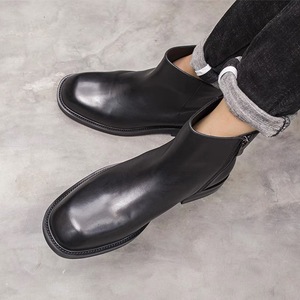 Botas de Cuero Genuino, Estilo Británico de Moda, Botas de Hombre de Caña Alta, Botas Formales de Negocios para Primavera, Transpirables y Resistentes al Desgaste - Product Image 3