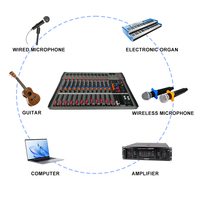 Mélangeur Sonore Professionnel 12 Canaux Personnalisé par le Fabricant, Console Audio DJ Amplifiée pour Système Sonore
