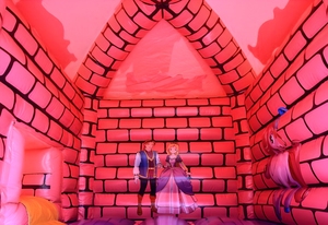 Structures gonflables pour enfants, château gonflable princesse rose avec toboggan, aire de <span class=keywords><strong>jeux</strong></span> pour tout-petits - Product Image 4