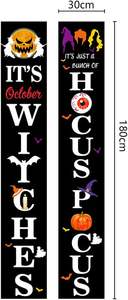 Creative <span class=keywords><strong>serie</strong></span> di Halloween magico Horror strega con pipistrello di zucca distico tenda porta e bandiera di festa decorazioni murali - Product Image 2