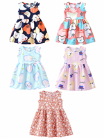 Robe d'été trapèze sans manches pour filles, imprimé pois de dessin animé, avec nœud décoratif, vêtements pour tout-petits, fournisseur en gros