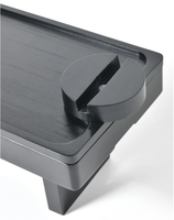 Tablette de canapé classique personnalisée en bambou noir avec plateau de rangement et support de téléphone rotatif à 360°