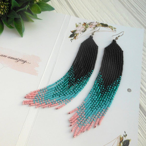 Pendientes de cuentas de cristal hechos a mano, modelo Happiness - Product Image 1
