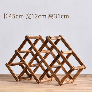 Estante de madera para almacenamiento de vino, estante de exhibición para encimera apilable de madera, soporte plegable para botellas de vino y Mesa - Product Image 2