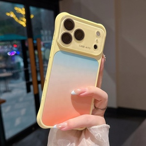 เคสโทรศัพท์มือถือแฟชั่นสีนีออนแบบกระจกสำหรับ <span class=keywords><strong>iPhone</strong></span> 17 16 15 14 Pro Max ปุ่ม AI ป้องกันกล้อง  พร้อม Air Cushion  ด้านข้างแบบด้านนุ่ม - Product Image 4