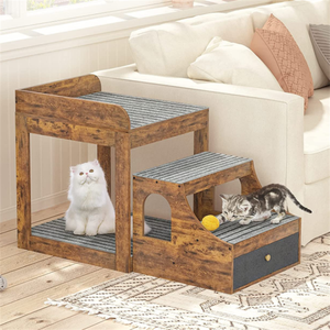 Bruin Hout Super Grote Indoor Kat Hond Bed Huis Huisdier Stapelbed Huisdier Raam Baars - Product Image 2