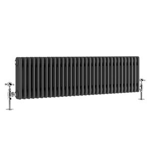 AVONFLOW OEM Radiatori Centrali per <span class=keywords><strong>Soggiorno</strong></span>, Radiatore a Colonna <span class=keywords><strong>Orizzontale</strong></span> Bianco e Nero per Riscaldamento ad Acqua - Product Image 2