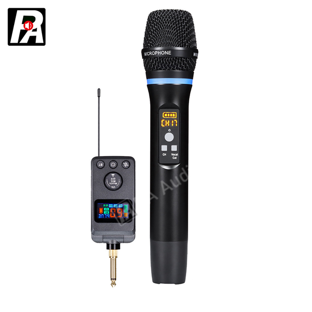 Professional Wireless Microphone System with DSP Anti-scream Bluetooth BT Rechargeable for Stage Karaoke