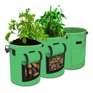 Macetas de tela transpirable ecológicas de 5/7/10 galones, bolsa de cultivo de patatas de jardín con estampado de logotipo personalizado con asa 100% respetuosa con las plantas - Product Image 1