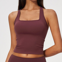 CIYING Débardeur de yoga brossé pour femme, dos nageur, séchage rapide, coupe ajustée, extensible, pour entraînement et fitness