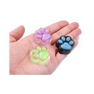Taba <b>Squishy</b> Jelly <b>Cat</b> Paw Squeeze Toy Translucent Soft TPR Maltose Feeling Washable Assorted Color Fidget for Boutique Gift - Product Image 5