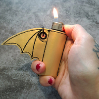 Usine personnalisé chauve-souris cuir briquet étui porte-clés Goth accessoires Faux cuir briquet porte-clés porte-clés pendentif briquets gardien
