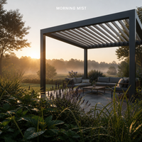 Pergola en aluminium thermolaqué résistant à la rouille, motorisée, à lames orientables, bioclimatique, écologique, pour patio extérieur, imperméable