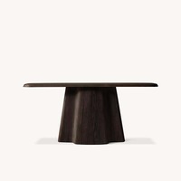 Table console scandinave haut de gamme avec piétement ovale à plis et rainures verticales pour salon, personnalisable OEM/ODM
