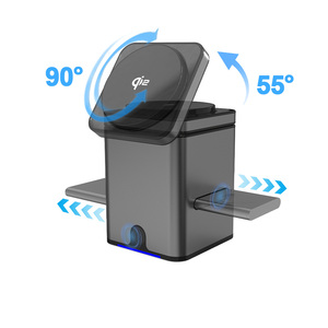   Chargeur sans fil magnétique certifié 3 en 1, station de charge pliable rétractable en forme de cube, support de charge sans fil rapide 15W - Product Image 3