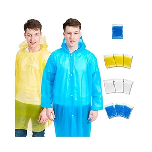 GECKO MASTER Jas Hujan Ponco Sekali Pakai, Tudung Serut Darurat untuk Dewasa, Jas Hujan Plastik PE Tahan Air untuk Perlindungan
