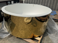 Bac à glace rond en acier inoxydable 304 durable, directement de l'usine, avec revêtement intérieur en porcelaine blanche émaillée, pour hôtels, villas, spas