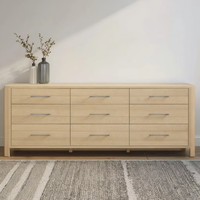 Meubles de chambre à coucher de haute qualité, couleur personnalisable, design américain moderne, commode à 9 tiroirs en chêne