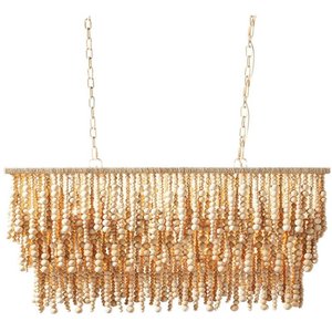 French Style Vintage Bohemian Wooden Bead Tassel Chandelier For Living Room Bedroom <b>Dining</b> Room Decorative Pendant <b>Light</b> - Product Image 5