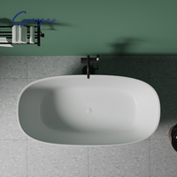 Baignoire autoportante en pierre noire de style moderne Cpingao, baignoire de trempage pour villa, baignoire en surface solide pure pour projet