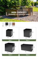 Pot Tanam Terangkat Modern dari Baja Corten yang Tahan Lama dengan Kapasitas 72L, Finishing Berkarat untuk Kebun Sayuran di Halaman Belakang