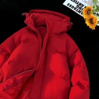 Veste d'hiver pour homme avec logo personnalisable, veste matelassée épaisse coupe-vent et chaude avec capuche et design à bulles, style hip-hop pour homme