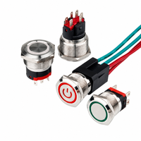 Interrupteur à bouton-poussoir en métal 22/25 mm, courant élevé 20A 250V, auto-bloquant, réinitialisable, avec voyant LED, étanche, alimentations haute puissance