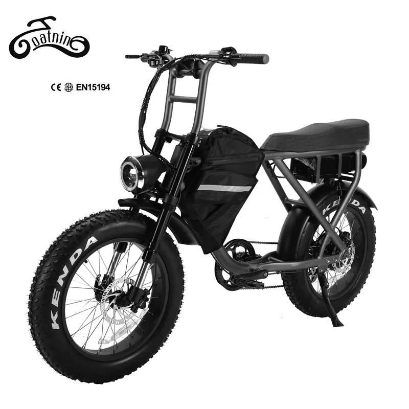 ATV08-M bici ibrida Super elettrica Vintage retrò con telaio in acciaio per pneumatici grassi da 20 pollici Ebike