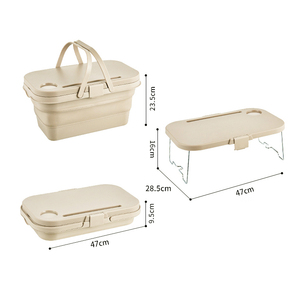 Vente flash : Baignoire pliable avec poignée, gain de place, conteneur de rangement pour le camping, boîte de pique-nique pliable portable, panier - Product Image 3