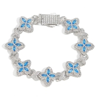 Bracelet de luxe coloré trèfle à quatre feuilles et infini, serti de zircone cubique 5A, en laiton, style hip-hop, bijou porte-bonheur pour femmes et hommes