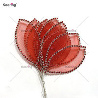 Fleur en fil métallique 3D avec strass, feuille de 8 cm pour robe de mariée, WHD-130