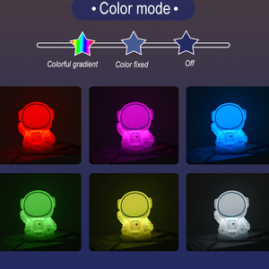 Lámpara Infantil de Silicona con Forma de <span class=keywords><strong>Astronauta</strong></span>, Lámpara Nocturna LED con Carga USB, Lámpara Nocturna con Certificación CE para Niños, Bebés y Guardería - Product Image 2