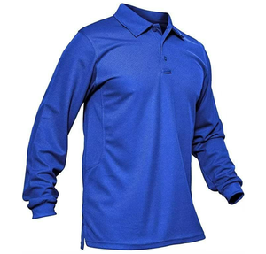 DFT01 Stock Multi Color Black Green skye Blue Black Khaki Brown Purple Red <b>Orange</b> <b>Polo</b> Shirts with Long Sleeves - Product Image 6