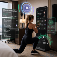 Miroir de fitness intelligent FRS Smart Home Gym Ai, écran tactile 43 pouces 4K, alliage d'aluminium, moteur 750W, résistance numérique, entraînement musculaire