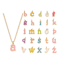 Pendentif émail minimaliste lettre couleurs pendentif collier breloques initiales pour la fabrication de bijoux ensemble de bijoux Simple pour cadeau cadeau