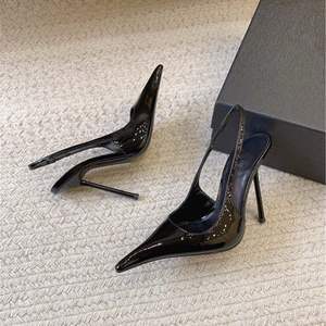 Sandalias Elegantes de Tacón Alto y Punta en Pico para Mujer, Color Sólido, Verano 2025, Nueva Colección de Alta Calidad - Product Image 4