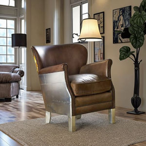Aviator Retro Industriële Real Lederen Vleugel Hoge Rugleuning Stoel Loft Stijl Voor Slaapkamer Dineren Villa Vintage <span class=keywords><strong>Wingback</strong></span> Bank Voor Het Leven - Product Image 3