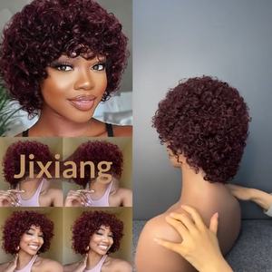 Perruque Synthétique Résistante à la Chaleur, Ondulée, Densité 150%, Sans Colle, Noire, Courte, Brillance Naturelle pour Femmes, Vente en Gros - Product Image 3