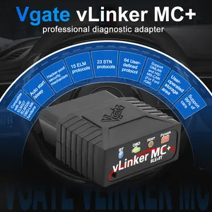 Vgate VLinker MC + pemindai diagnostik mobil, alat diagnostik mobil Auto 4.0 ELM327 OBD2 untuk Android iOS