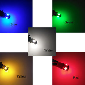 Ampoules LED T10 W5W 5050 5SMD pour l'intérieur de la voiture, 12V, éclairage de <span class=keywords><strong>plaque</strong></span> d'<span class=keywords><strong>immatriculation</strong></span>, clignotants, blanc, rouge, jaune, vert, rose, bleu, ampoules de voiture - Product Image 4