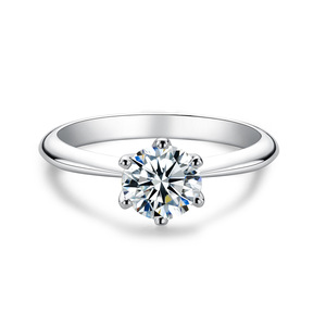 Gigi certificata 1.0CT VVS2 LAB cresciuto solitario taglio rotondo diamante 18K oro bianco massiccio gioielli di marca di nozze donne anello di fidanzamento - Product Image 1