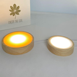 3D Crystal Ball Night <strong>Light</strong> Kids Moon <strong>Table</strong> Bedside Lamp With Wood Base Home &amp; Room Decoration - Product Image 3