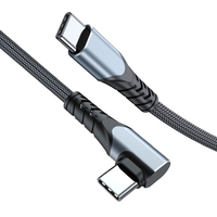 Kabel USB C PD 100W, kabel USB C Tipe C kepang Super isi daya dengan saklar untuk Ipad Macbook Android