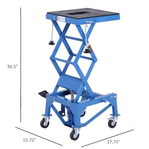 Elevador de motocicleta hidráulico manual negro tipo tijera con capacidad de 300 lb, con ruedas de paso y rampas D0100XUYS27 Hidráulico M - Product Image 4