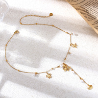 Collar de Moda con Colgante de Estrella de Mar y Concha de la Serie Océano, Chapado en Acero Inoxidable con Oro de 18K, Estilo Sofisticado para Mujer
