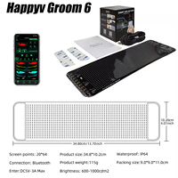 Panel de Píxeles LED de Matriz de 3 mm para Automóviles y Camiones, 64*20, Aluminio, RGB, Control Remoto y por Aplicación, Programable, Luces Indicadoras Tipo Ojos de Demonio, Bluetooth
