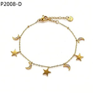 Amy Amy Charm <b>Bracelet</b> Gold Plated Star Moon Zircon Women's Fashion Jewelry Gift - Product Image 1