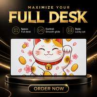 Tapis de souris de jeu Anime Maneki Neko, grand tapis de souris en tissu doux, tapis de bureau large, motif personnalisé