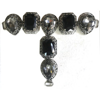Clips à chaussures en verre en forme de T à motif ajouré pour sandales pour femme