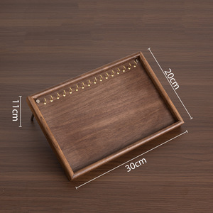 Walnut Wood Solid Wood Geometric Ancient Style Jewelry Display Stand with Bracelet Necklace <strong>Hanger</strong> <strong>Bangle</strong> Photo Props - Product Image 6